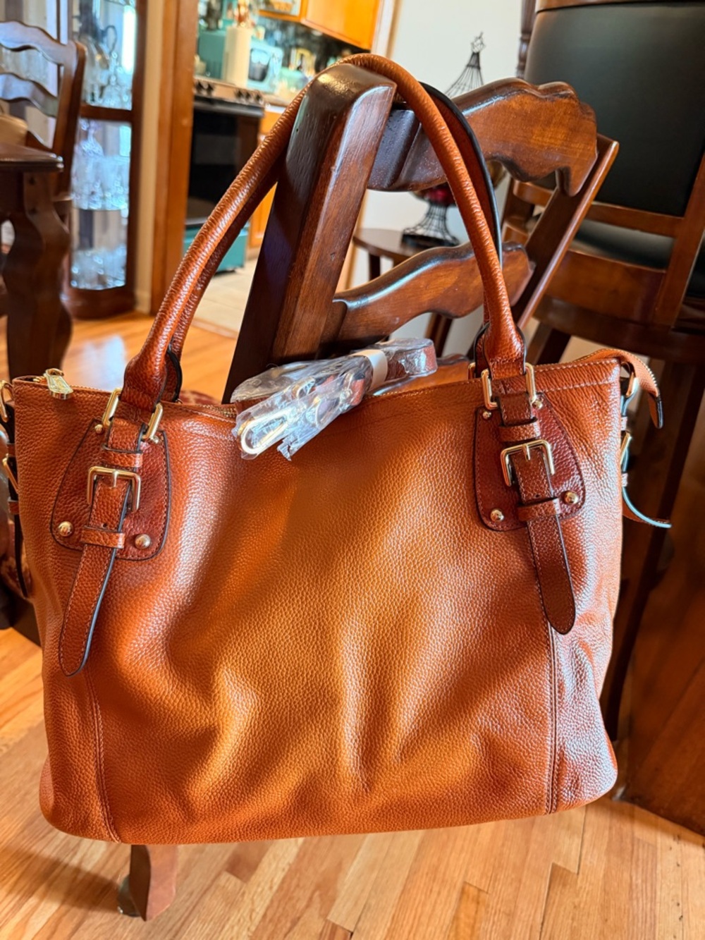 Vicenzo Leather Tote Satchel Top Handles Crossbody - Picture 3 of 9